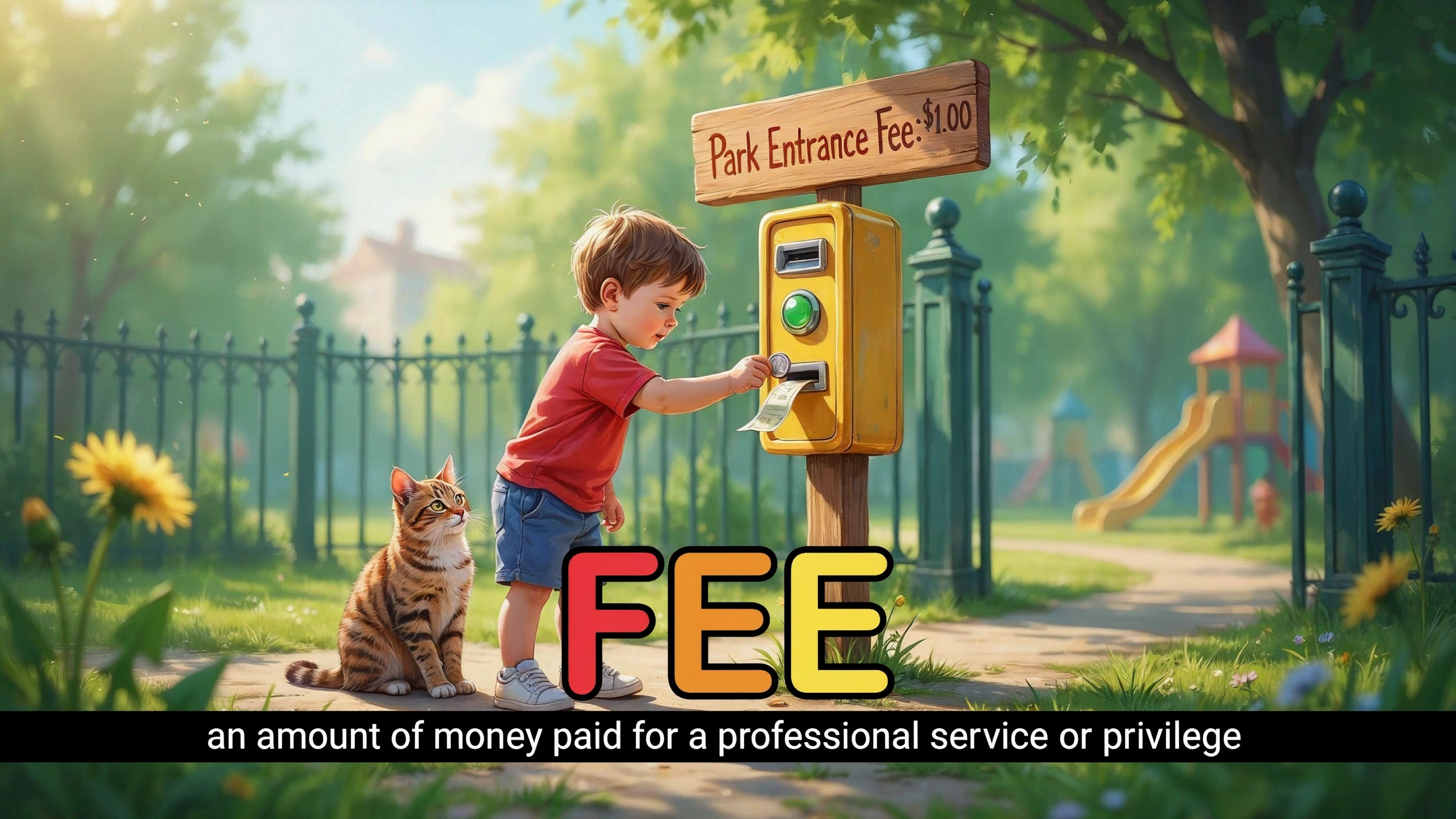 English Illustration for fee